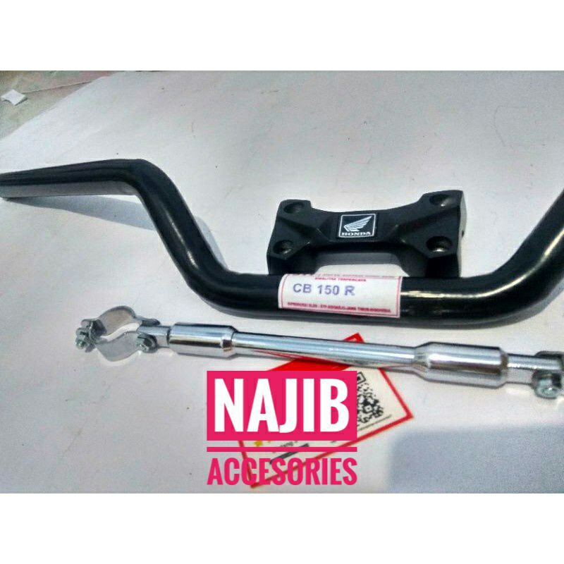 STANG STIR SETIR MOTOR CB 150 R CBR CROME/ HITAM MURAH / SET STABILIZER RAISER TUTUP