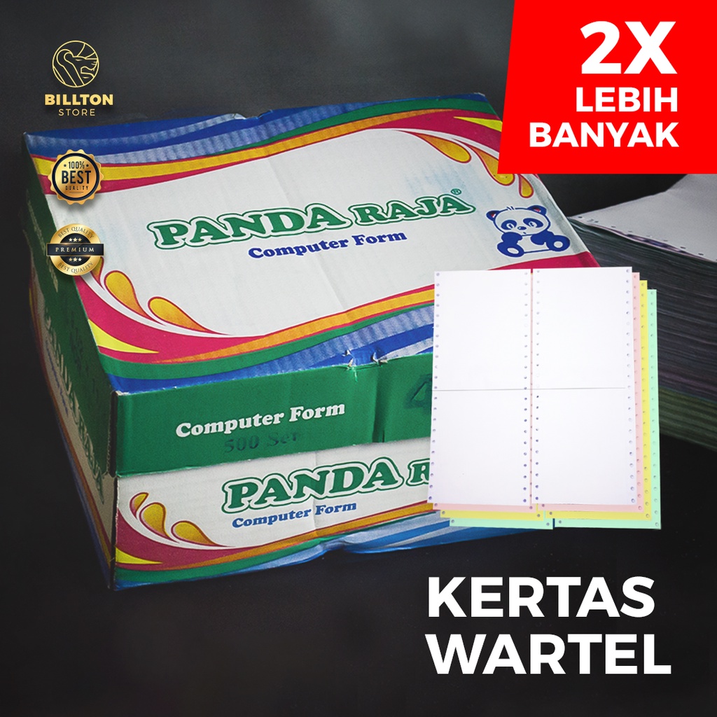 Continuous Form Ukr 9,5&quot;/2 x 11&quot;/2 (Wartel 12 x 14 cm) 1 - 4 PLY HVS/NCR/ Kertas Komputer PANDA RAJA