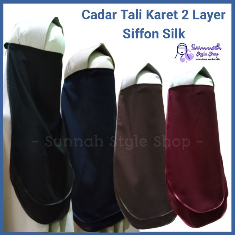 CADAR TALI 2 LAYER / CADAR TALI KARET SIFFON SILK 2 LAPIS
