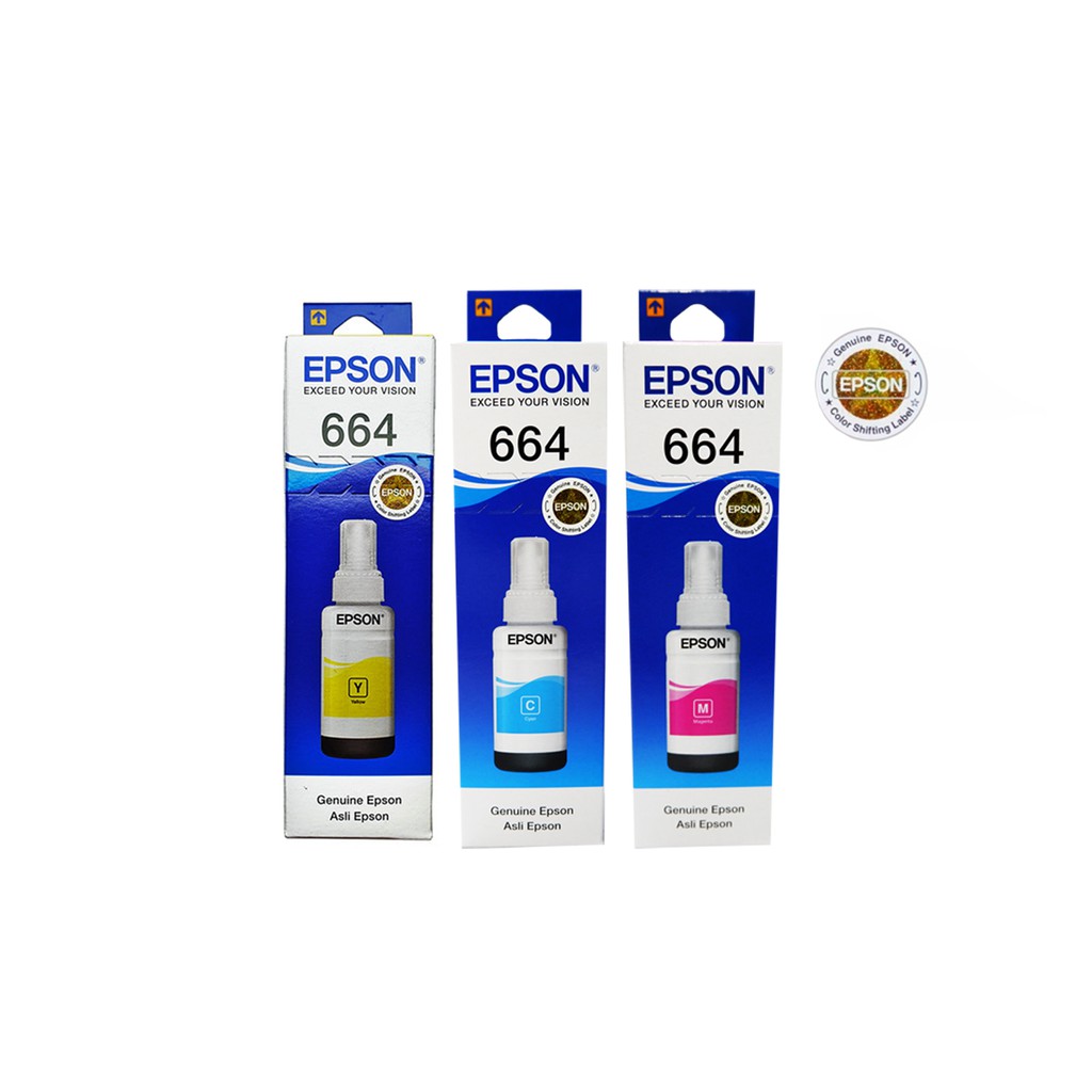 Tinta Epson Colour 664 C, M, Y - For L110, L120,L210 Color Original