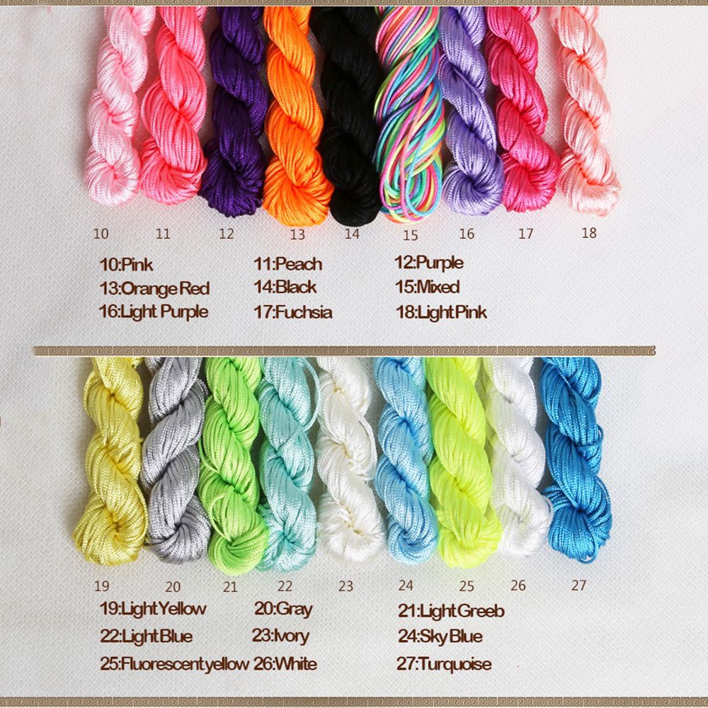  Benang  Macrame Ukuran 2mmx20m Bahan Satin Lembut untuk  