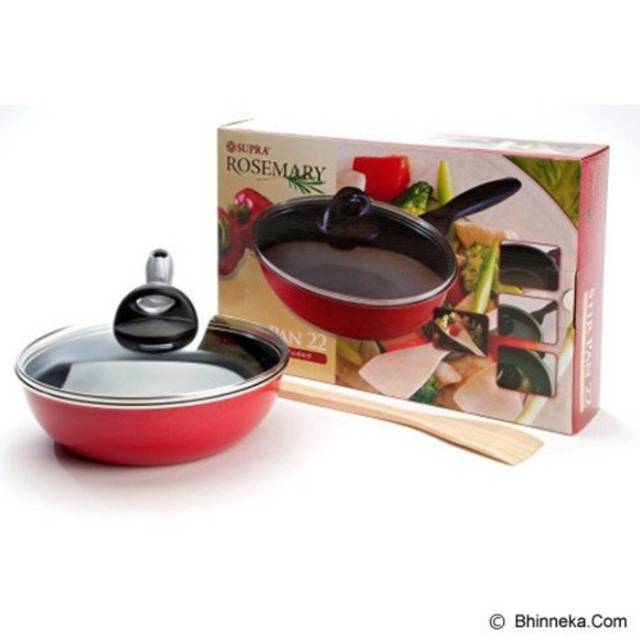 STIR PAN SUPRA ROSEMARY SET 22 CM TEFLON TEBAL BERKUALITAS TINGGI