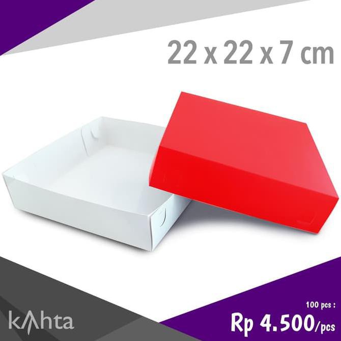 

Dus Kue / Box Kue / Kotak Kue Brownies Lapis Legit Uk 22X22X7 20X20X8 - Merah Muda '
