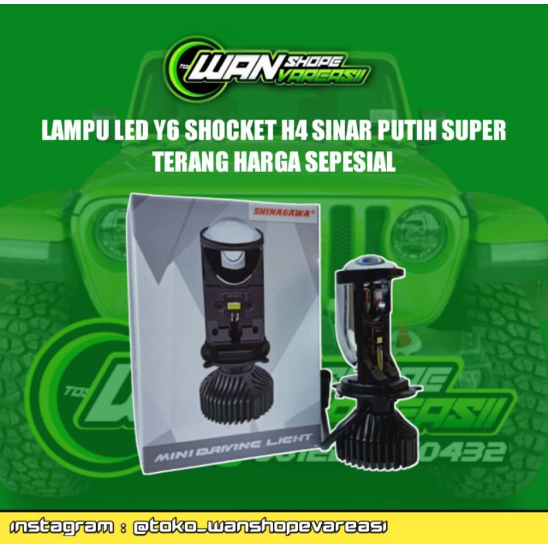 Lampu LED Y6 D Hedlamp Projie H4 Mini Lens 50 Watt
