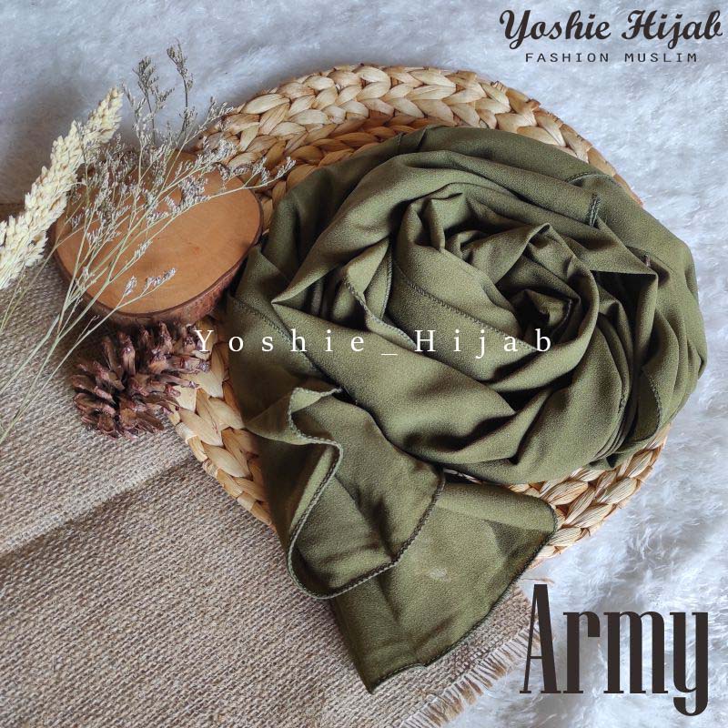Kerudung instan Jilbab Bergo Maryam Simpel Jumbo XL Diamond-Army