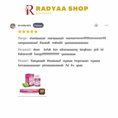 Suplemen Pelancar Air Susu Ibu ASI Booster Suprasi Sido Muncul Daun Katuk 300 mg