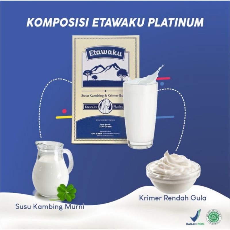 

ETAWAKU PLATINUM 200g /ETAWAKU Susu kambing 100% ASLI