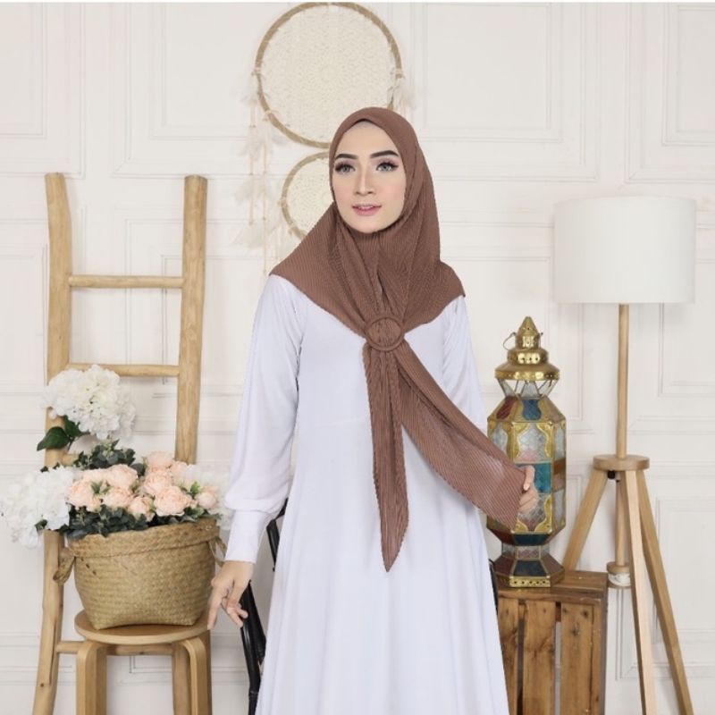 segi empat plisket ceruty baby doll 120x120 cm free ring gesper