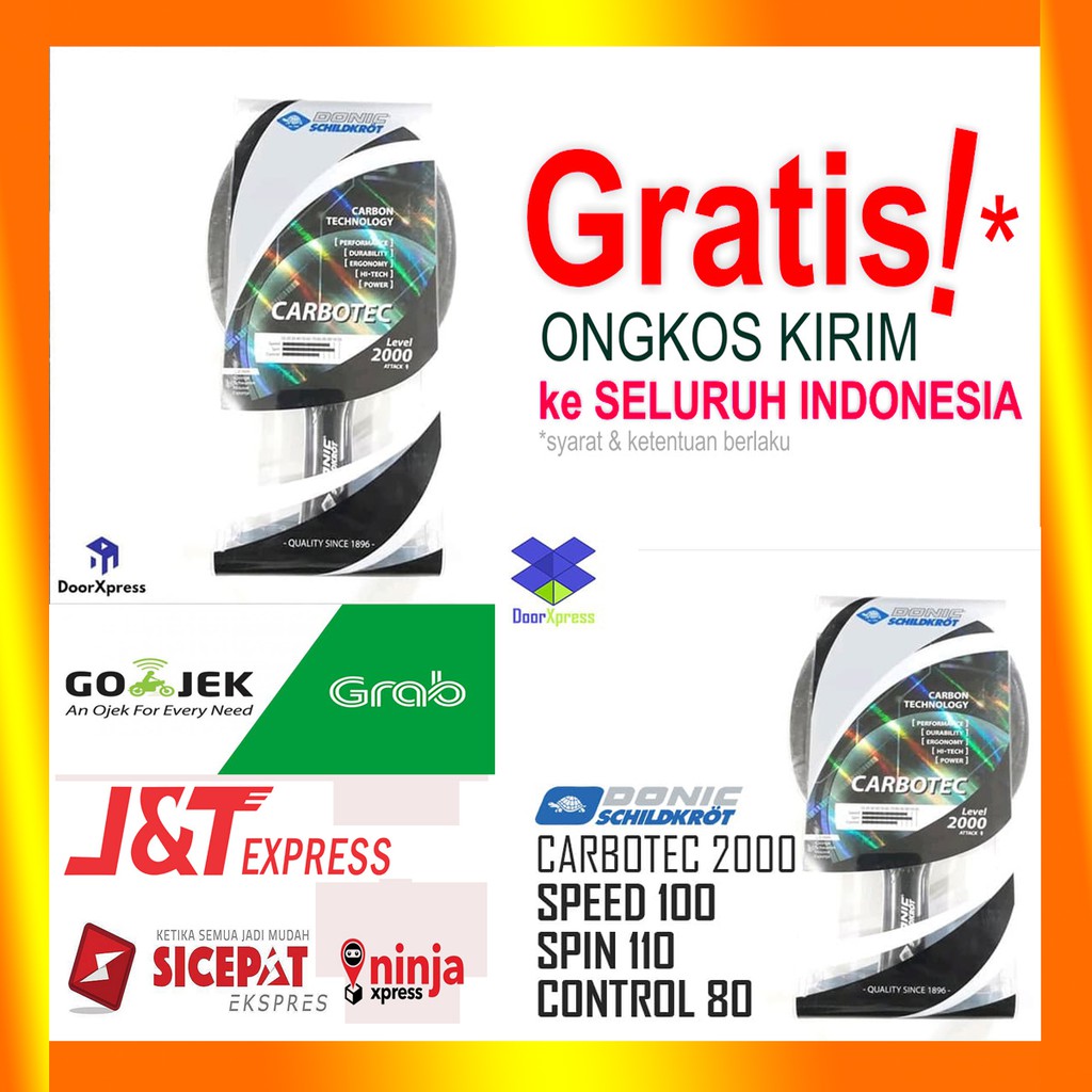 BET TENIS MEJA DONIC CARBOTEC LEVEL 2000 ORIGINAL - BAT PINGPONG DONIC CARBOTEC LEVEL 2000 ORIGINAL