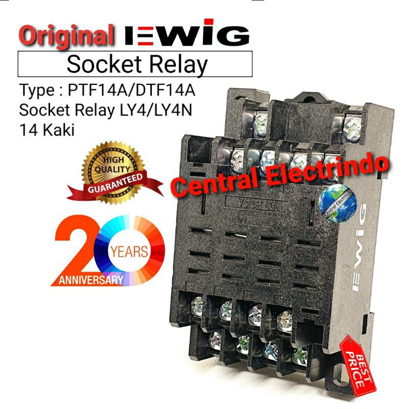 Socket Relay EWIG LY4/LY4N PTF14A 14Pin.