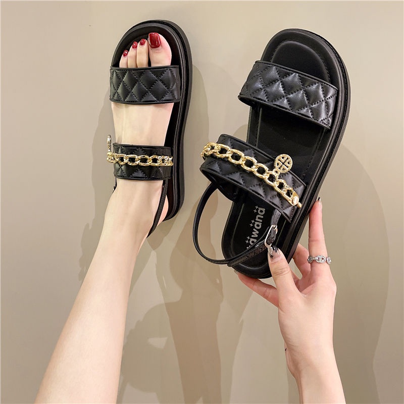 IDEALIFESHOES SANDAL SEPATU TALI PVC GOLD WANITA IMPORT SANDAL KOREA CEWEK KEKINIAN NAYEON