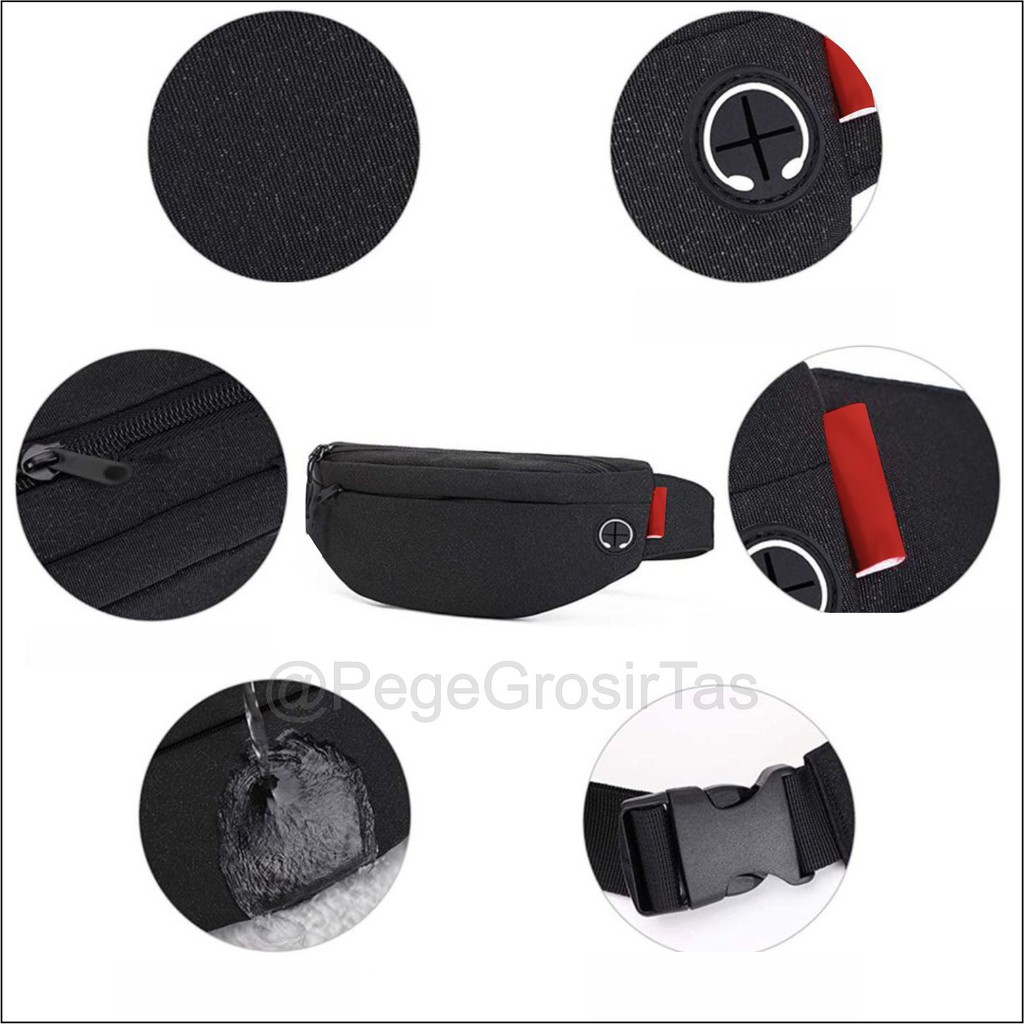 Tas Pinggang Waistbag Polos Selempang Kasual Pria Model Simpel Elegan - PG - 8875