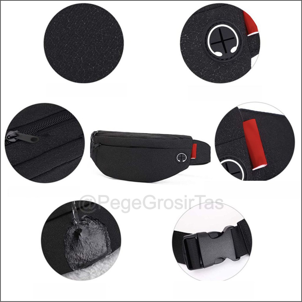 Tas Pinggang waistbag Pria Polos Kasual Model Simpel - PG - 8875