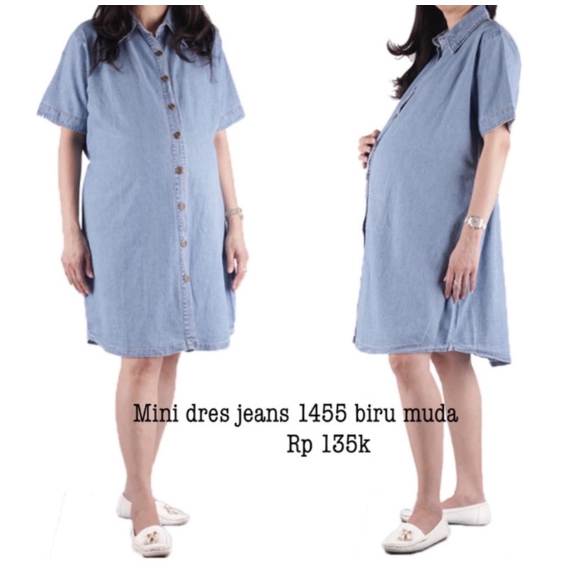 Sackdress hamil jeans 1455 biru muda