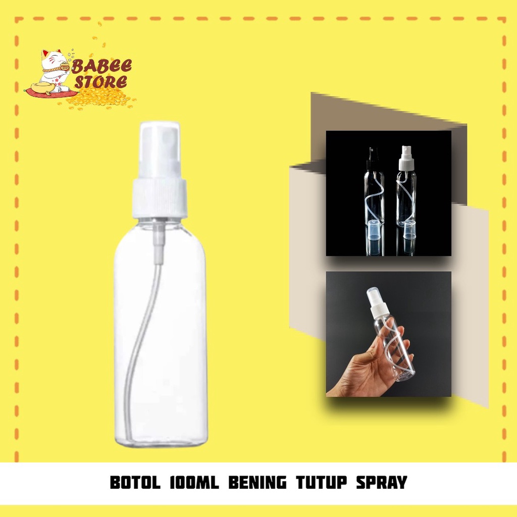 BABEE - BOTOL PLASTIK 100ML SPRAY BENING PUTIH / BOTOL SPRAY 100 ML / BOTOL ISI ULANG [HARGA GROSIR]