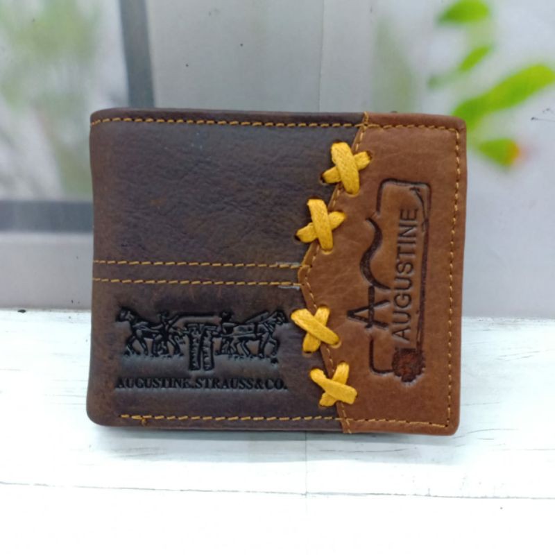 Dompet Kulit Augustine Variasi A602. Dompet kulit sambung. Dompet Kulit asli.