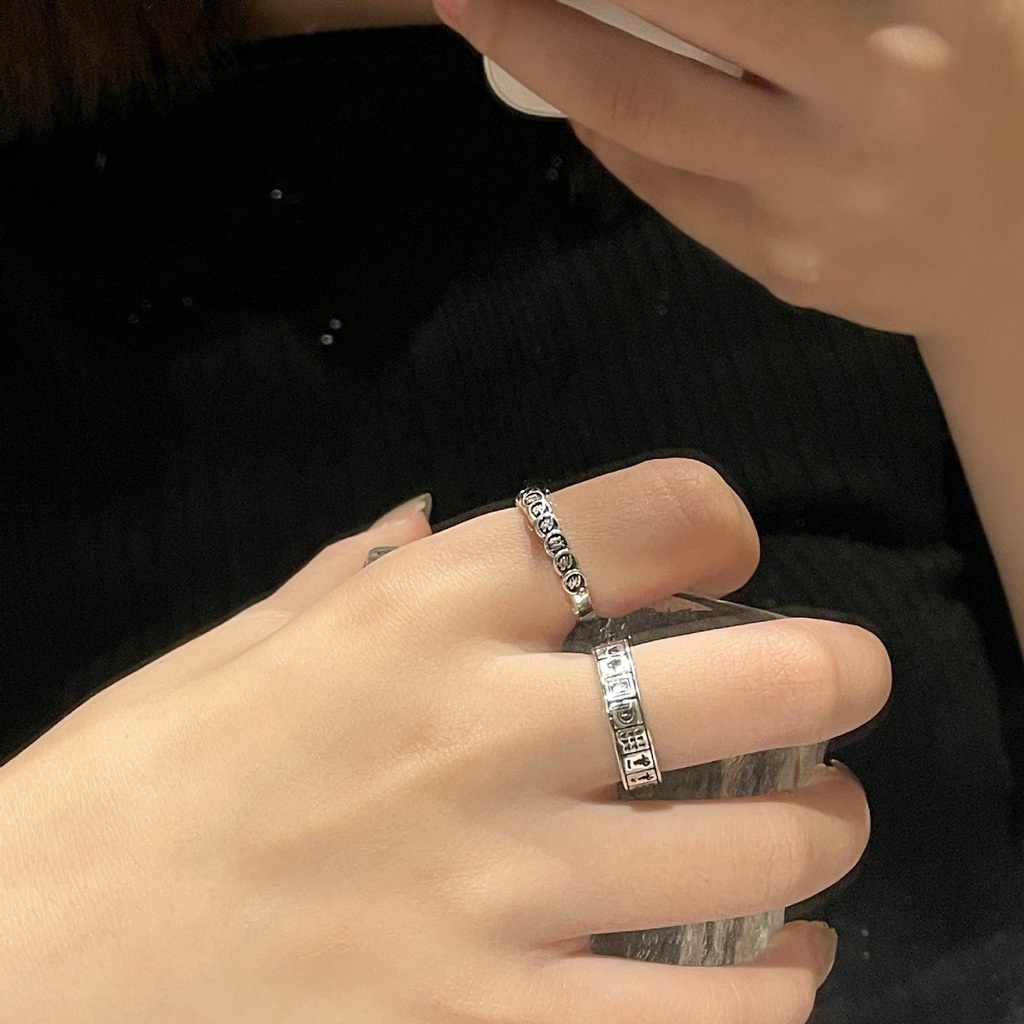 Cincin Model Mahjong Gaya Retro Untuk Aksesoris