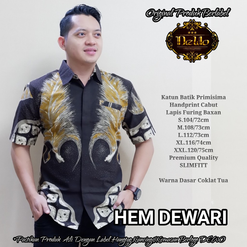 Kemeja Batik Murah Pria Dewari Lengan Pendek by Dewo