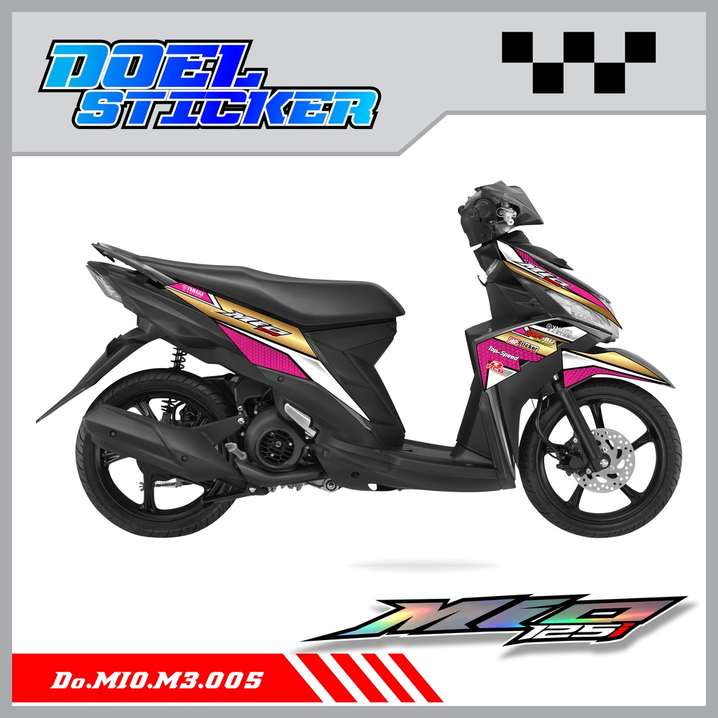 Sticker Striping Mio M3 , Mio Z , Mio 125 List Variasi Hologram pelangi,Crome Doel 005