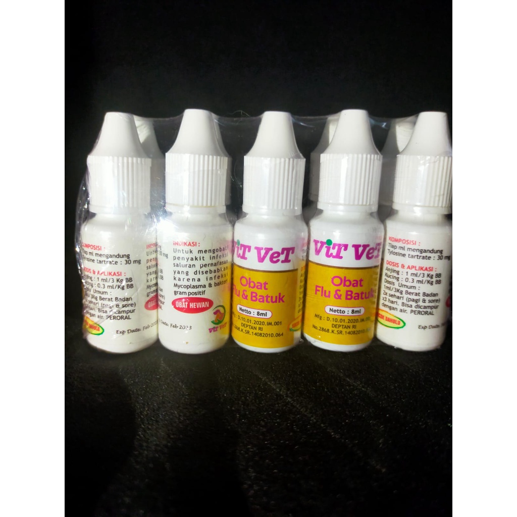 Obat flu dan batuk Vit Vet 8 ml untuk anjing dan kucing