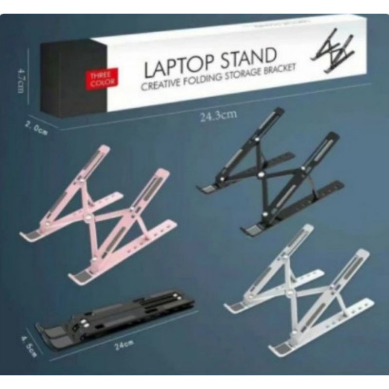 stand laptop portable / stand laptop gaming / stand laptop aluminium stand holder laptop / holder laptop warna hitam