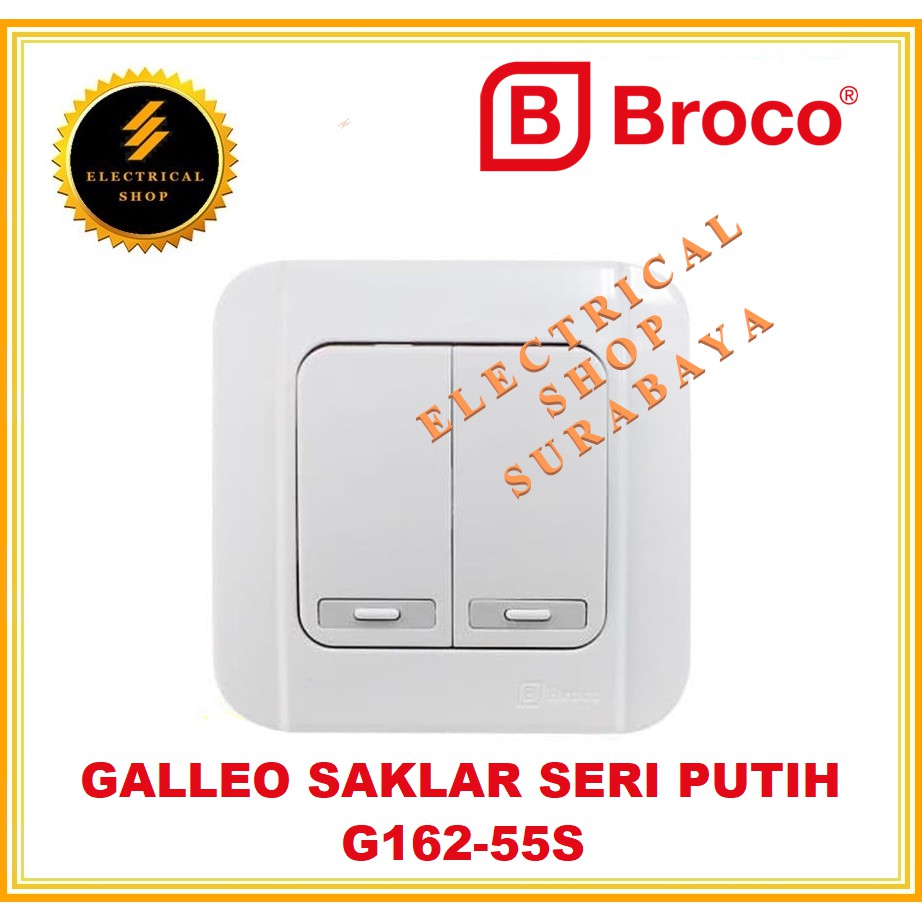 BROCO GALLEO IB SAKLAR SERI PUTIH G162 (TERSEDIA HARGA GROSIR) G16255S INBOW TANAM DOUBLE