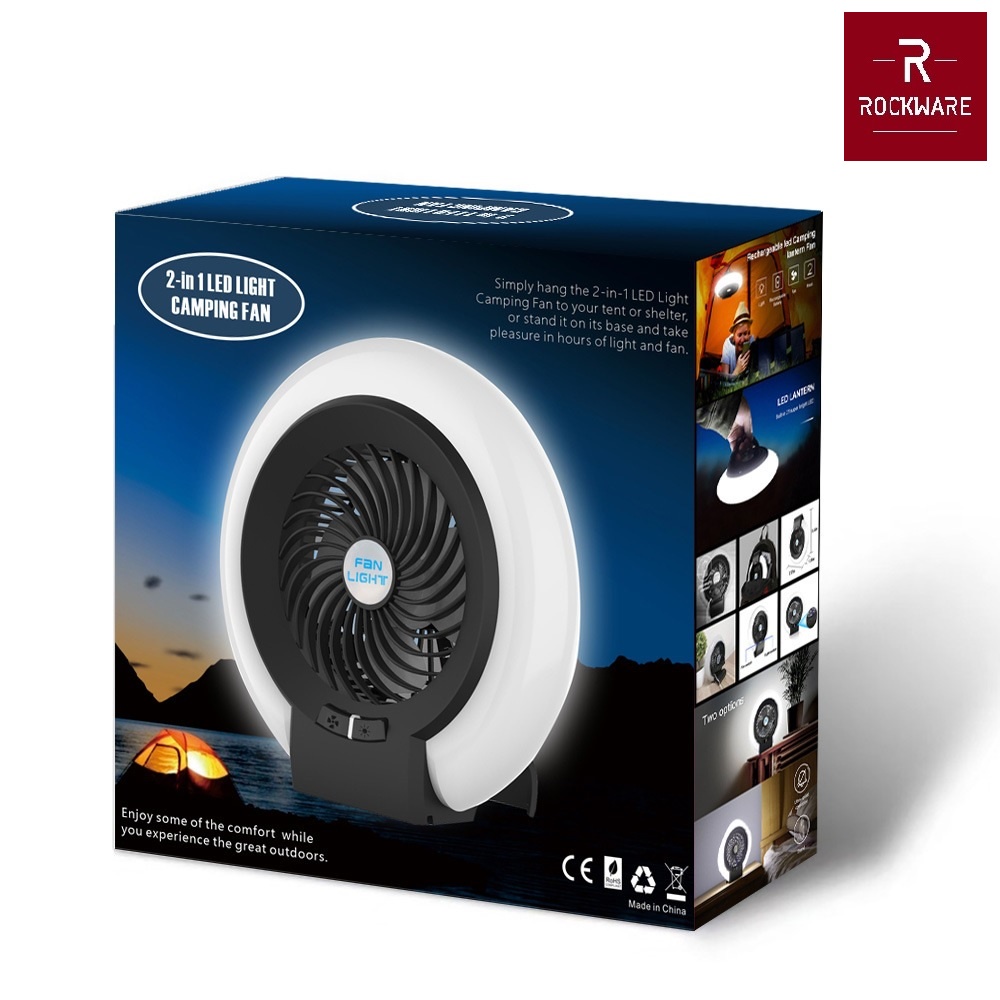 ROCKWARE RW-8003 - 2 in 1 LED Light Camping Fan - Kipas dan Lampu LED