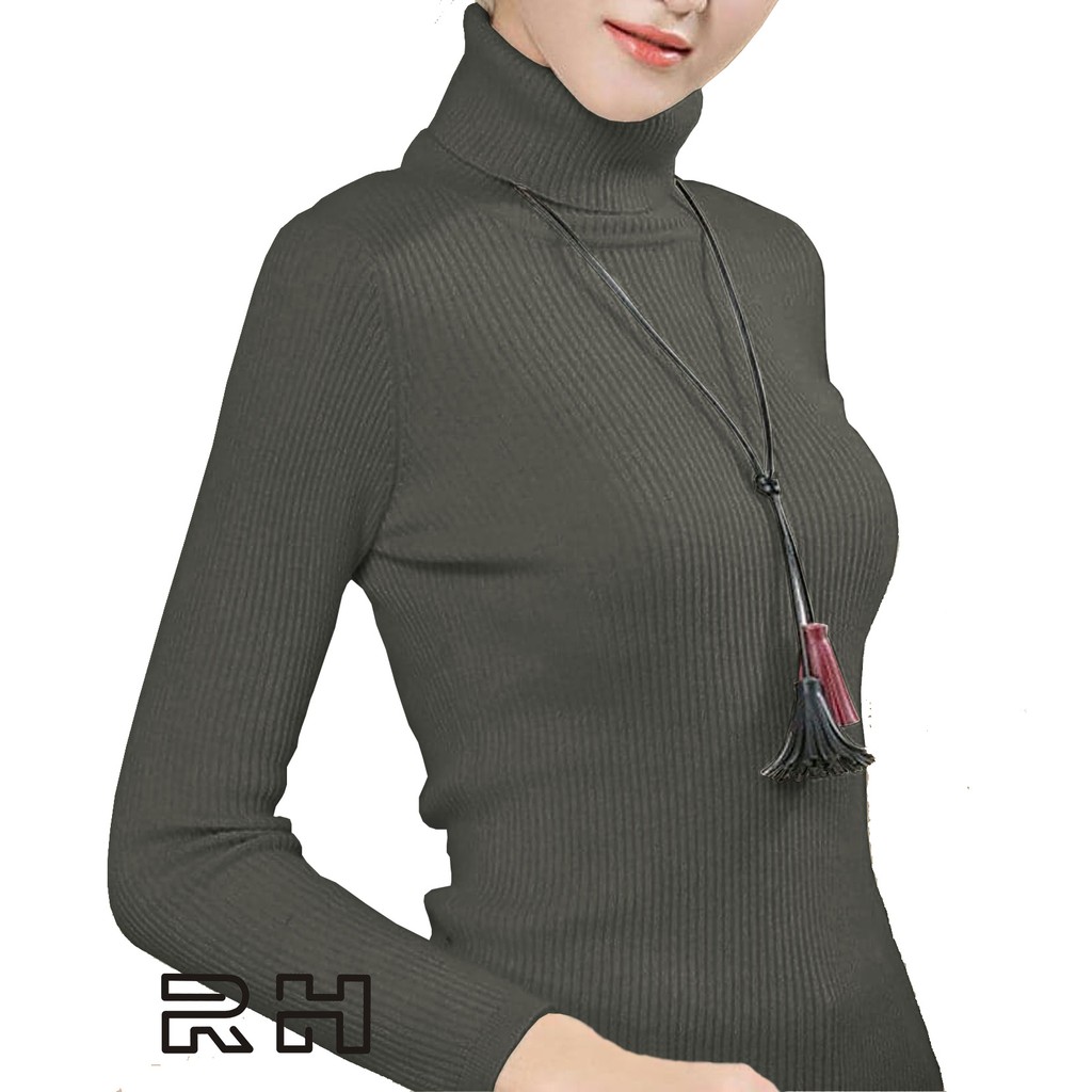 original sweater baju rajut wanita salur/turtleneck wanita/outrewear/switer cewek/rajut kerah tinggi