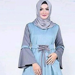 MARBELLA DRESS MAXI Promo gamis balotelli Fashion muslim Baju wanita modis /nonihijab/wickycollction-BIRU MUDA