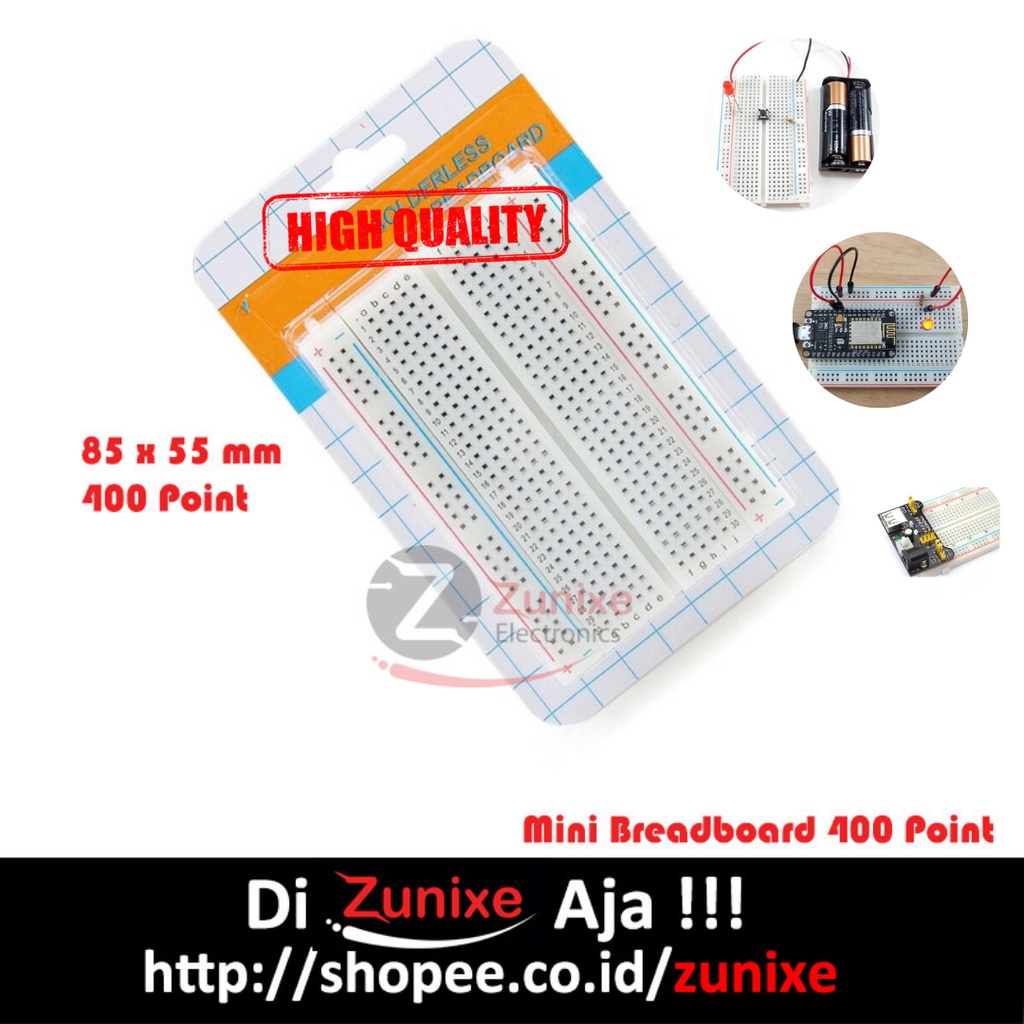 Mini breadboard project board 400 Tie 85X55mm