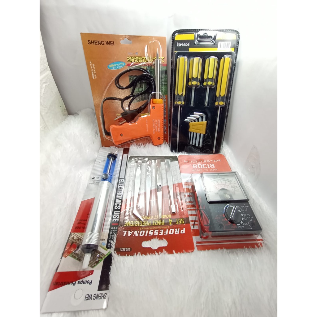 Jual Paket Lengkap Soldering Listrik Solder Tembak W Obeng Set