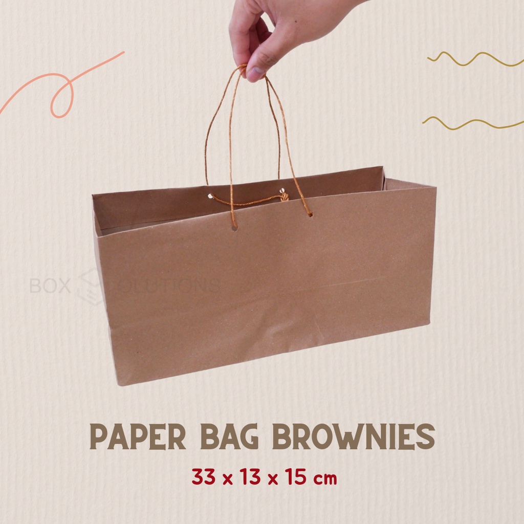 

[isi 12] paper bag / tas kertas coklat brownies 33 x 13 x 15 cm (1 LUSIN)