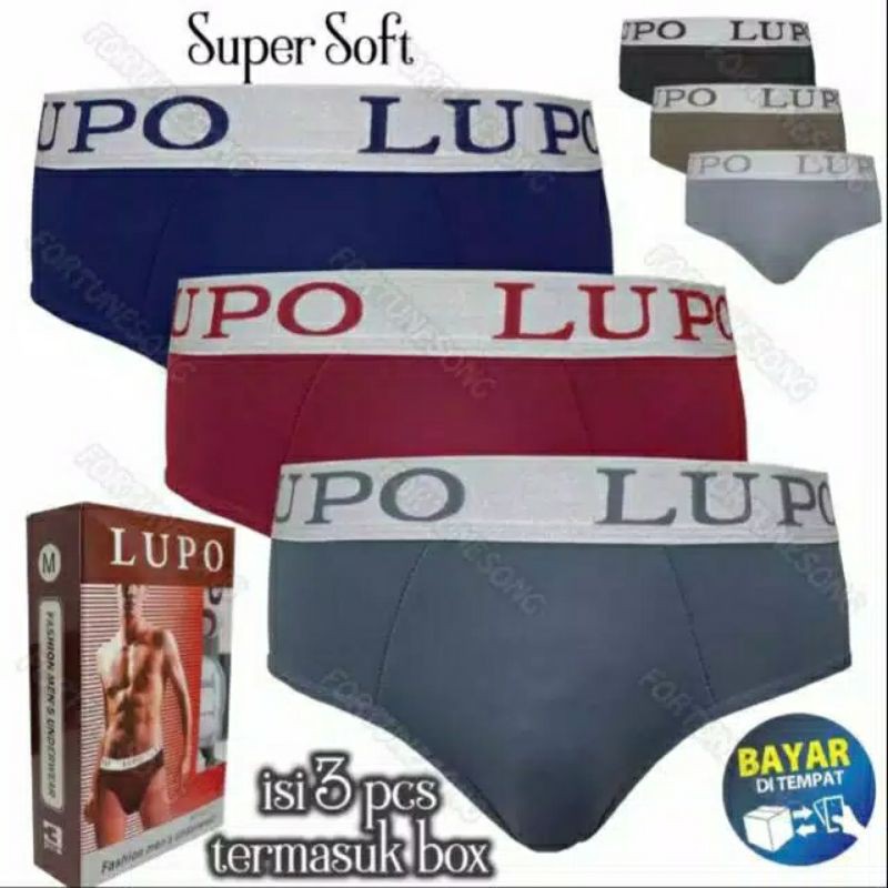 SEMPAK LUPO BOXER ISI 3 PCS||SEMPAK BOXER PRIA||CD LUPO TERLARIS