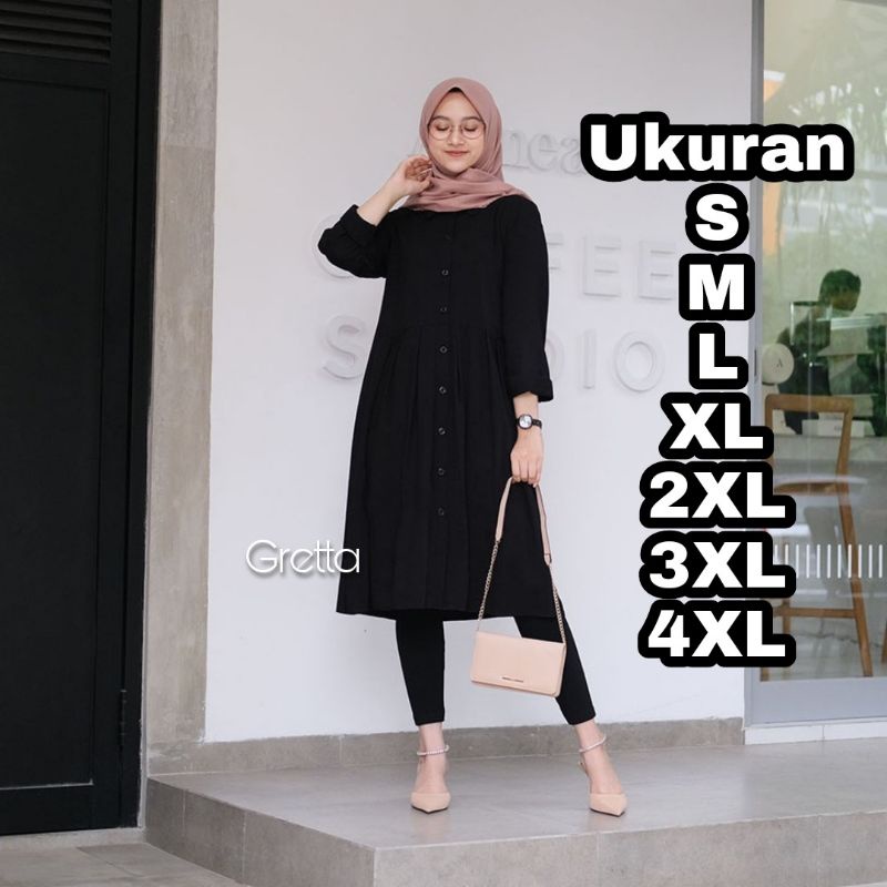 Premium Series GRETTA Tunik Jumbo Ukuran S M L XL XXL XXXL 4L 5L 2XL 3XL 4XL 5XL Fashion Muslim Baju Big Size