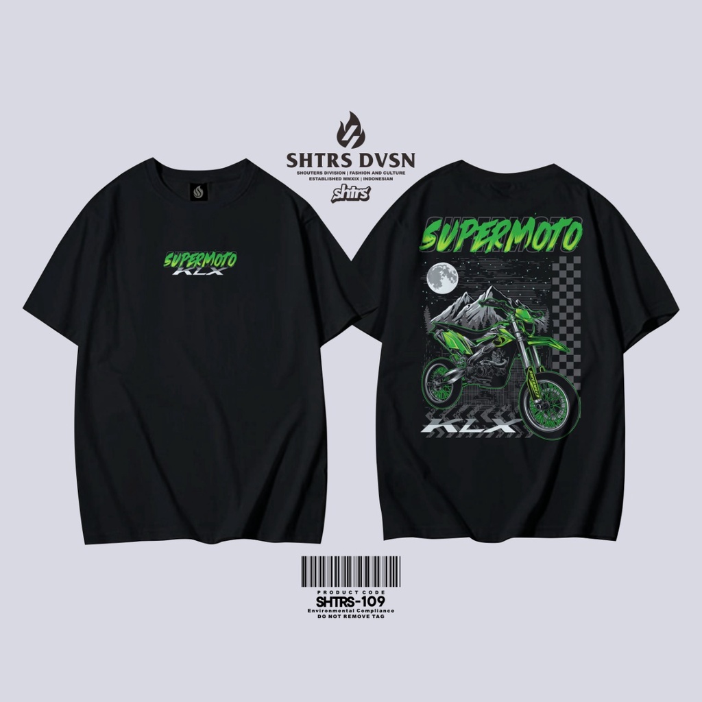 Baju Atasan Kaos Distro Motor Pria Lengan Pendek Terbaru Keren 2022 Kawasaki KLX Supermoto