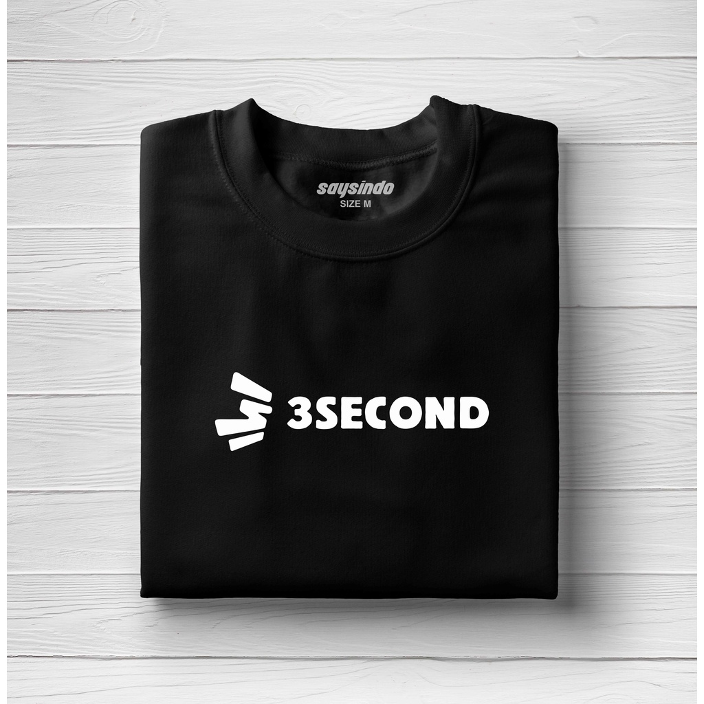 KAOS TSHIRT ATASAN PRIA WANITA DISTRO LENGAN PENDEK THREE SECOND 3SECOND ORIGINAL 100%