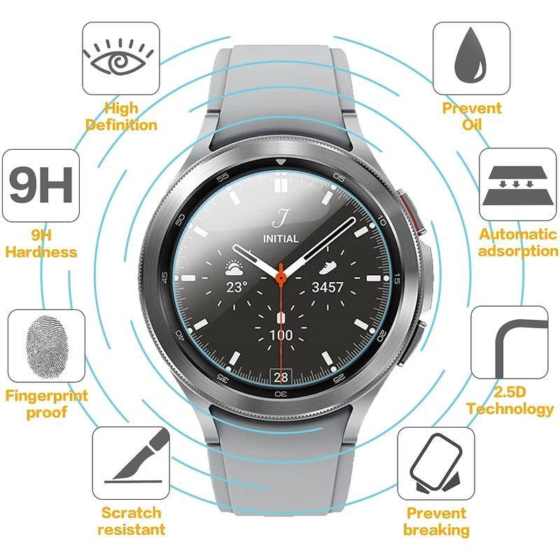 2pcs Pelindung Layar Tempered Glass HD Bening Untuk Samsung Galaxy Watch 4 40mm 44mm Watch4 Classic 42mm 46mm