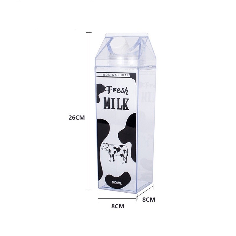 Botol Kulkas Transparent Botol minum Susu Karakter 1000ml dan 500ml - 1000ml, Milkcow