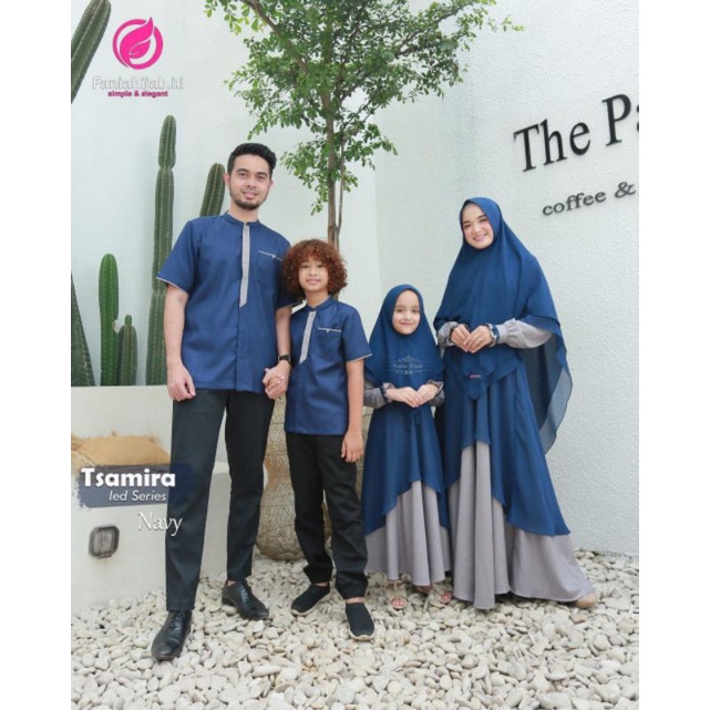 Ready Tsamira Navy by Fania HIjab / Tsamira Eid series Original Faniahijab.id / Sarimbit Fania Hijab