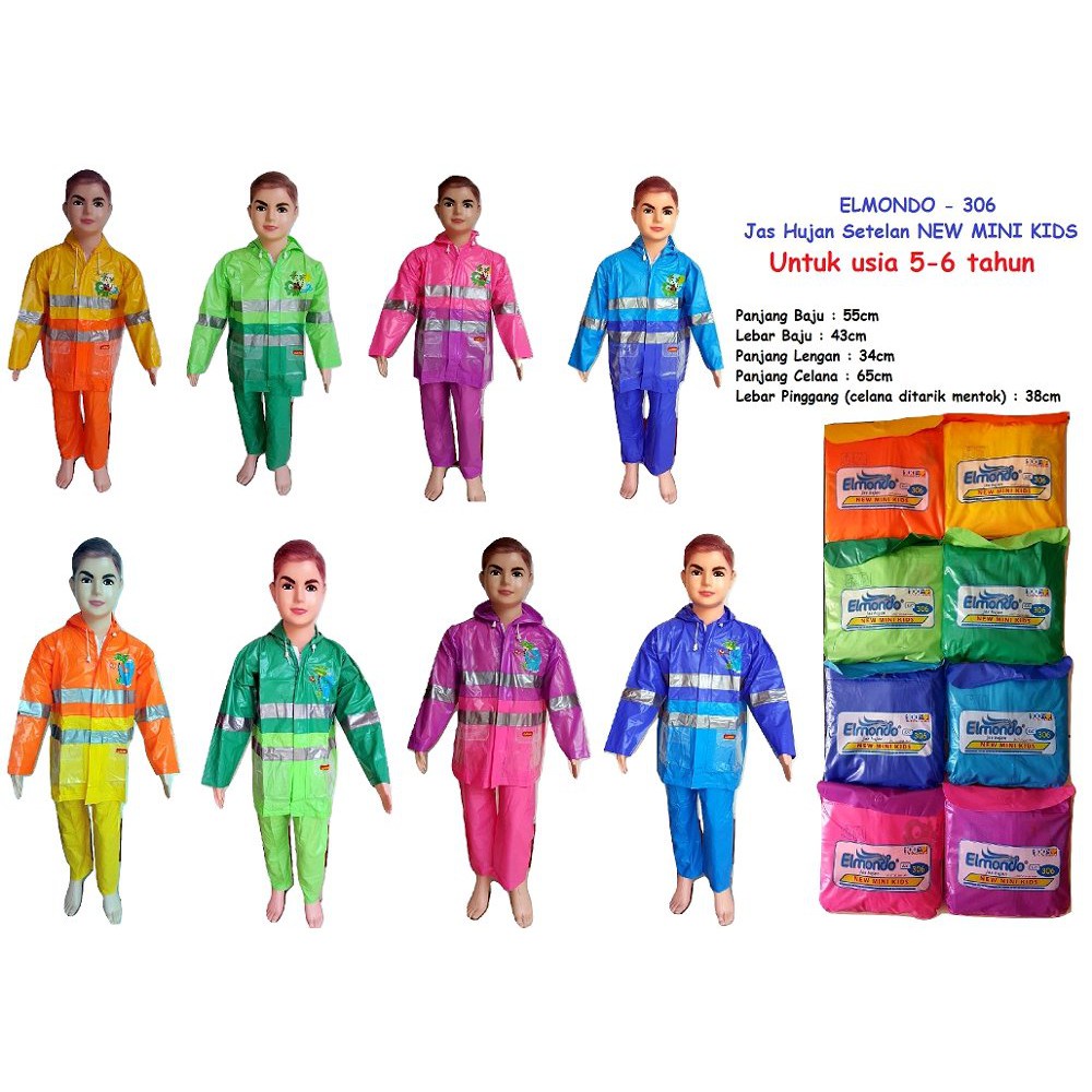 FELWINSHOP Jas Hujan Anak Lelaki / Perempuan Lucu Elmondo Mini Kids 305