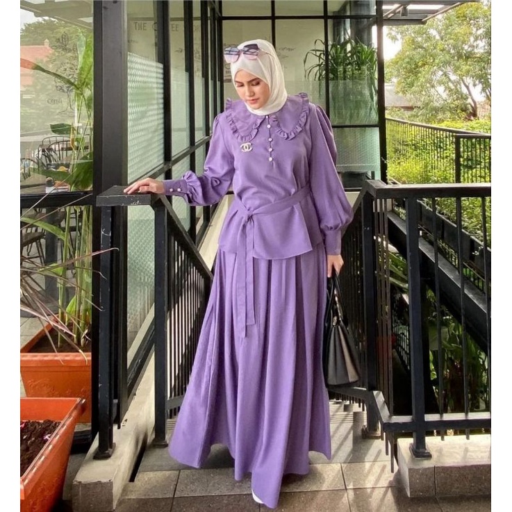 Zana set premium cotton syakila wanita muslim