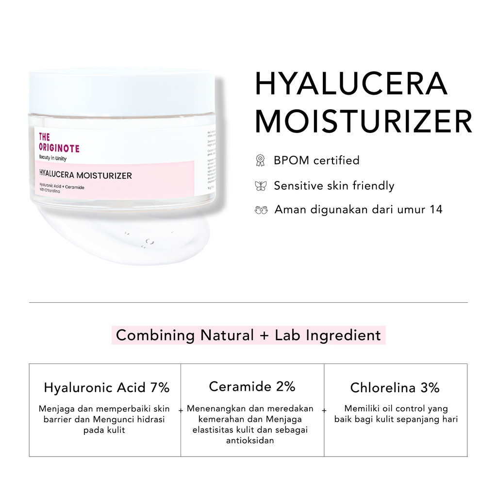 The Originote Hyalucera Moisturizer Gel Hyaluronic Acid Pelembab Wajah Moisturiser Originote BPOM