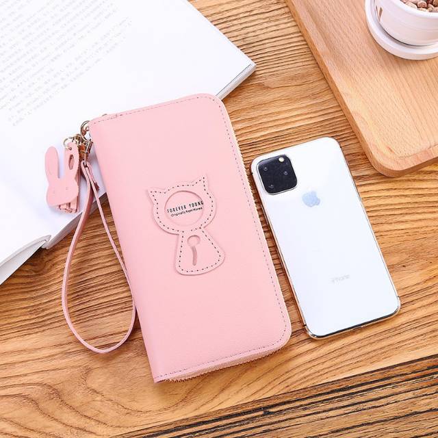 EV-D56 DOMPET PANJANG WANITA TALI / DENGAN MOTIF KUCING LUCU