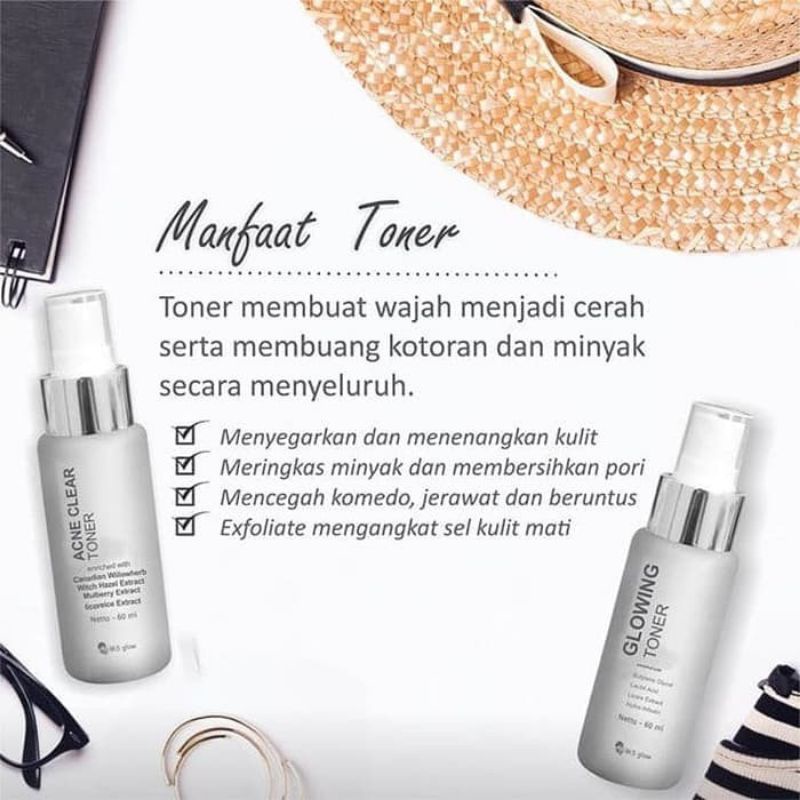 Toner Glowing Toner Acne MS Glow 100% original skincare perawatan wajah wanita termurah (bisa cod)