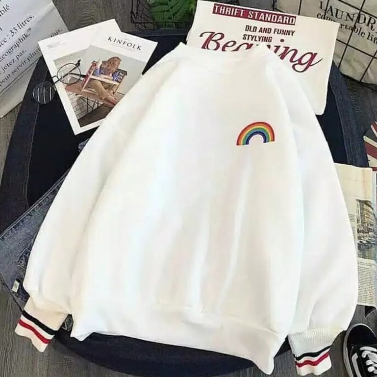 RAINBOW SWEATER II SEWATER CRAWNECK PELANGI