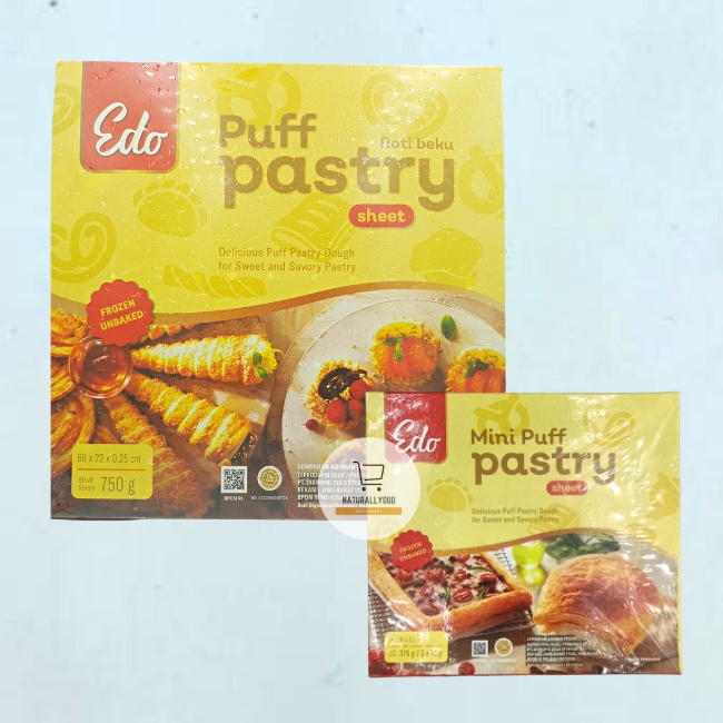 Edo Puff Pastry Sheet 750gr / Mini Puff Pastry 375gr Kulit Croffle Kulit Croissant