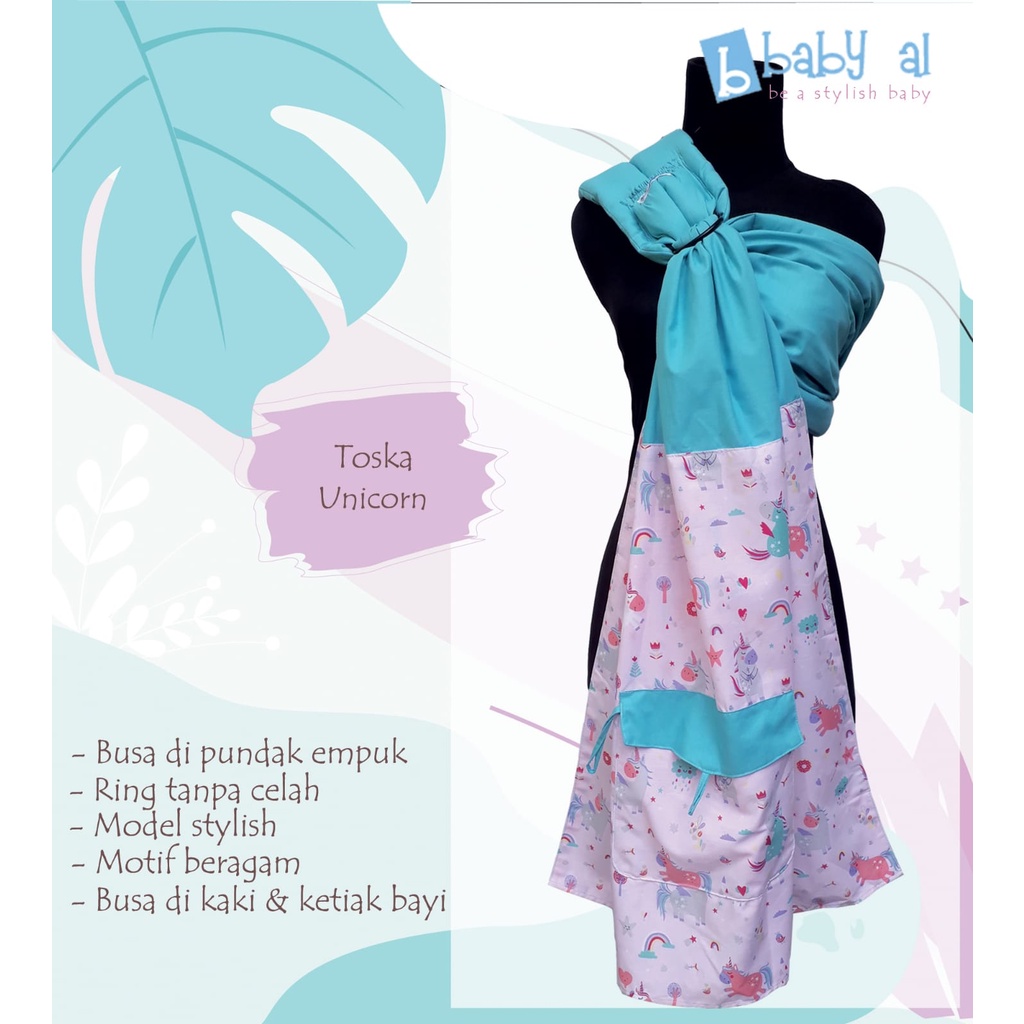 Gendongan Ring Sling Baby AL - TOSCA Mix Motif - Gendongan Bayi Kain Panjang