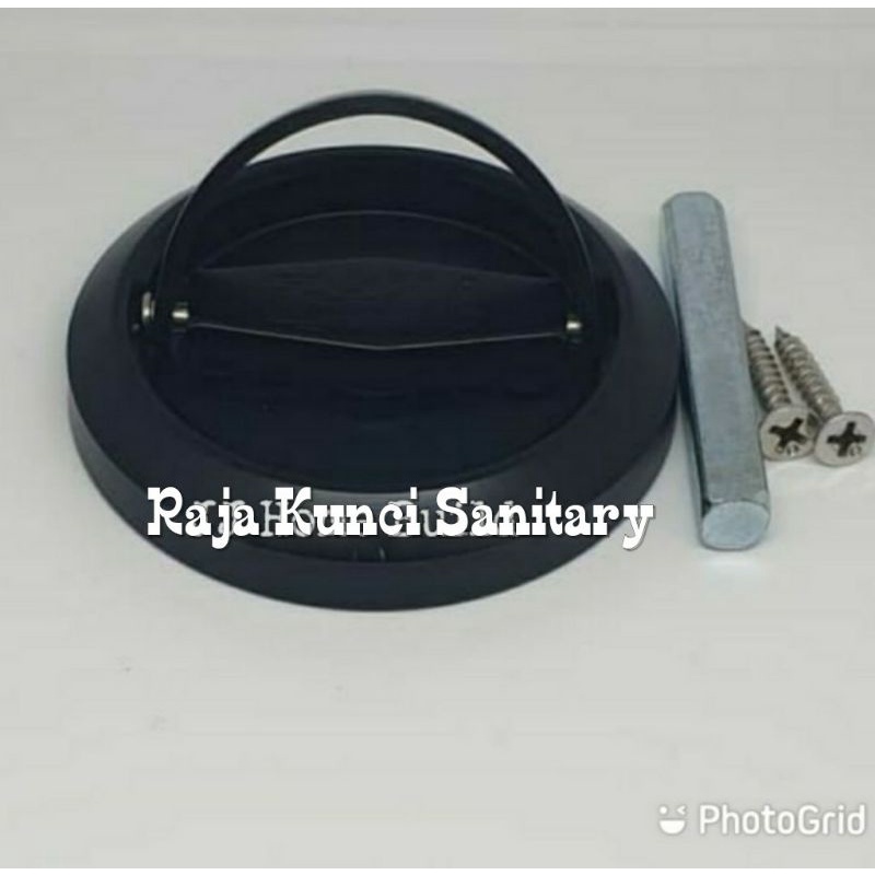 Handle Pintu Shaft/Tarikan Ring Bulat Hitam Stainless