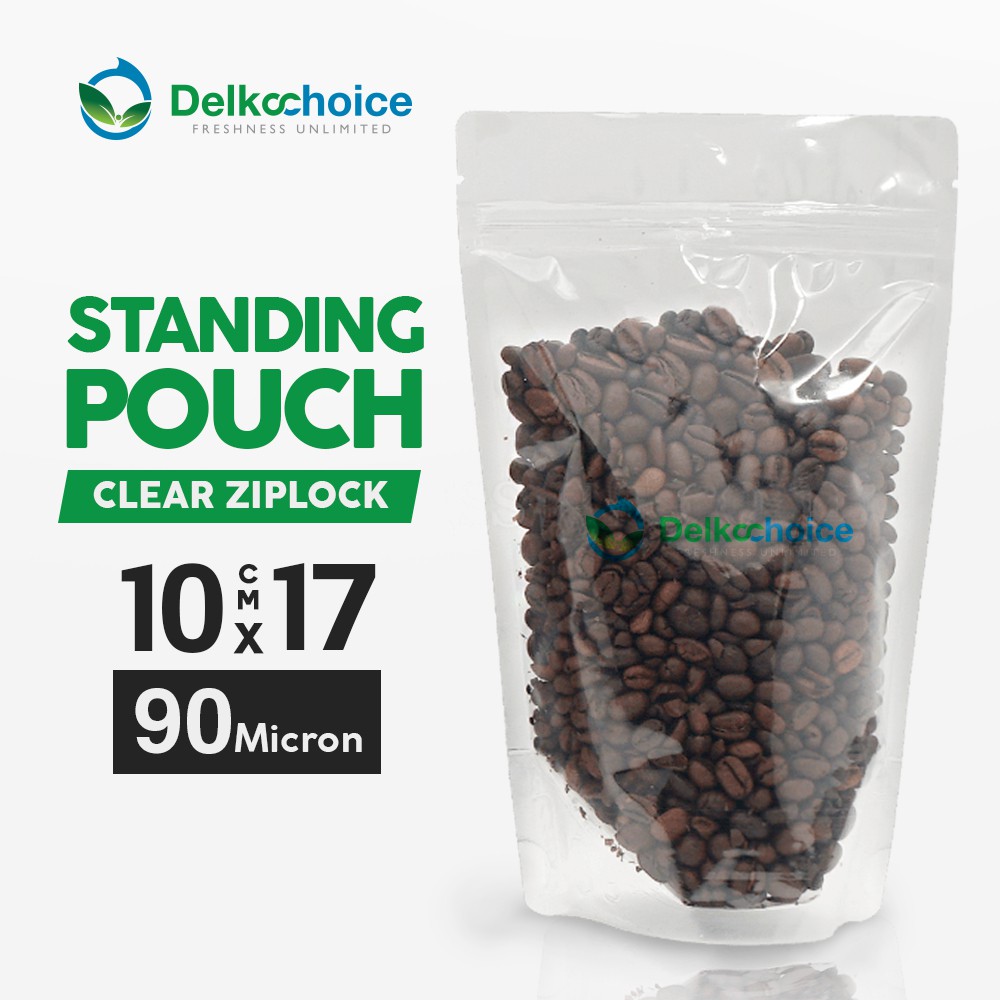 STANDING POUCH CLIP ZIPPER - PLASTIK KEMASAN MAKANAN MINUMAN 10X17