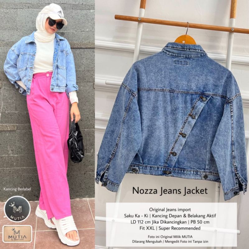 NOZZA JEANS JACKET BY MUTIA / JAKET JEANS WANITA MUSLIMAH / Jaket premium